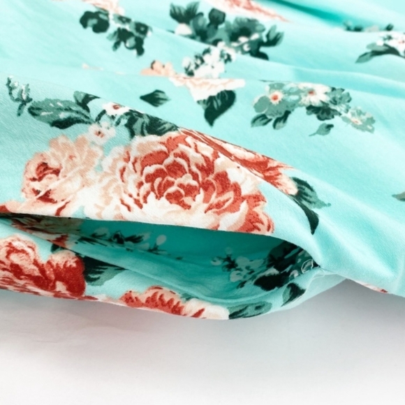 NEW Hot Topic Mint Floral Halter Rockabilly Retro Swing Crinoline Dress Size XL - Picture 10 of 15